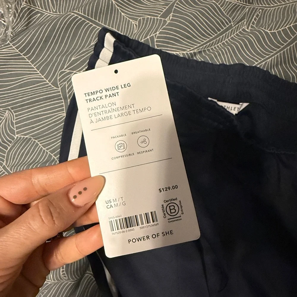 Athleta Tempo Mid Rise Wide Leg Track Pants Medium Tall - Picture 9 of 10